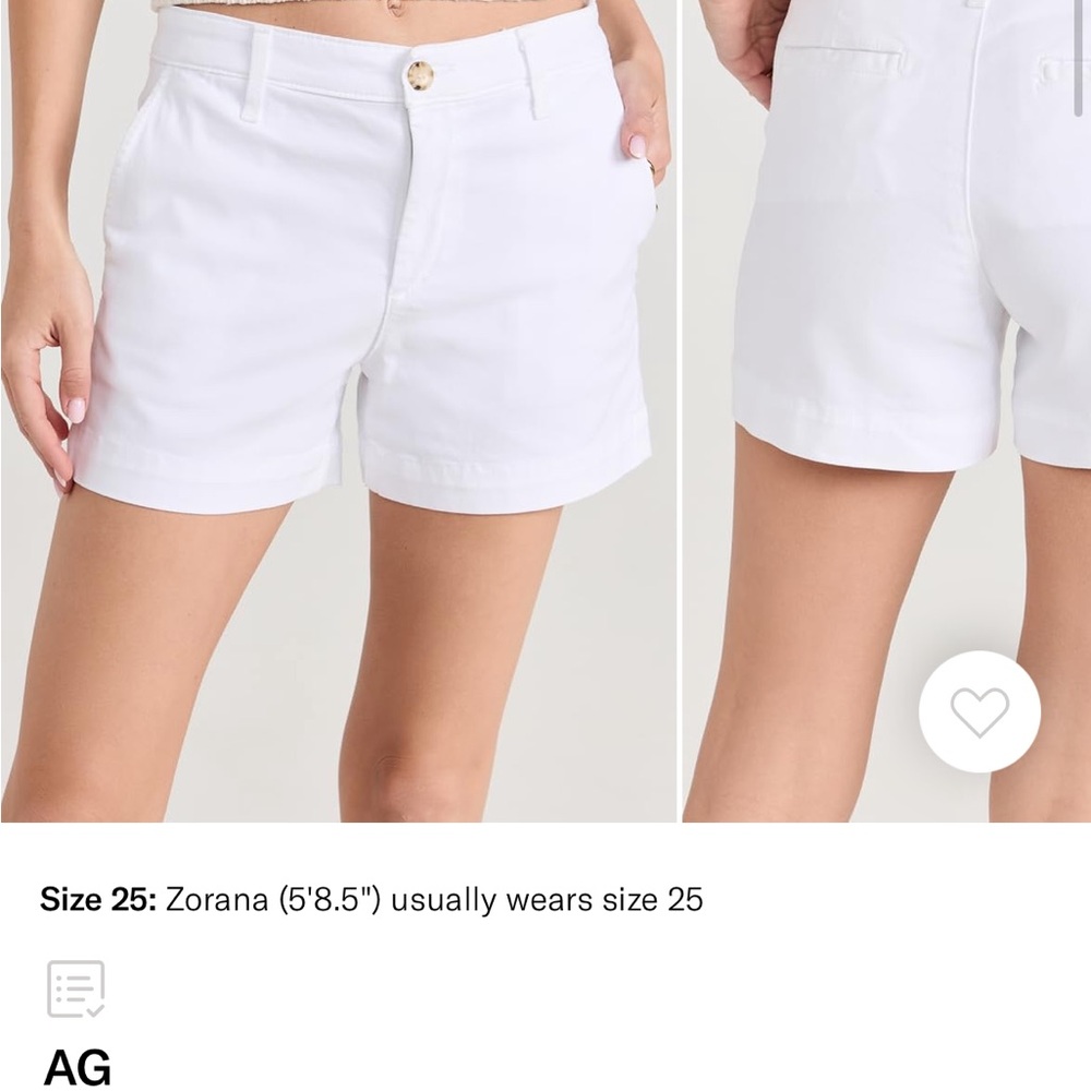 Ag Caden short white cotton poly blend